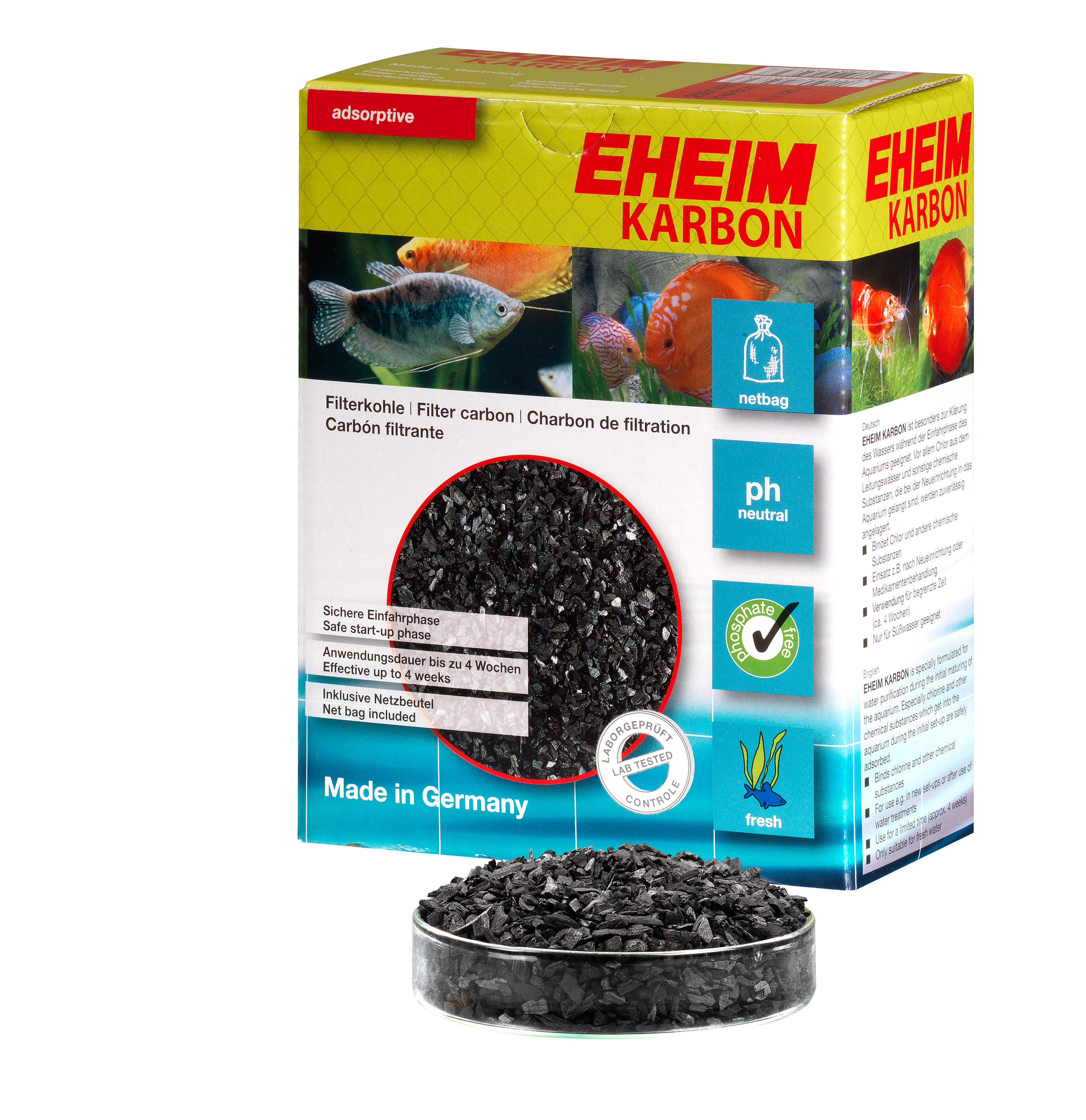 Eheim KARBON - aktív szén szűrőanyag édesvízhez tasakos, 225 g