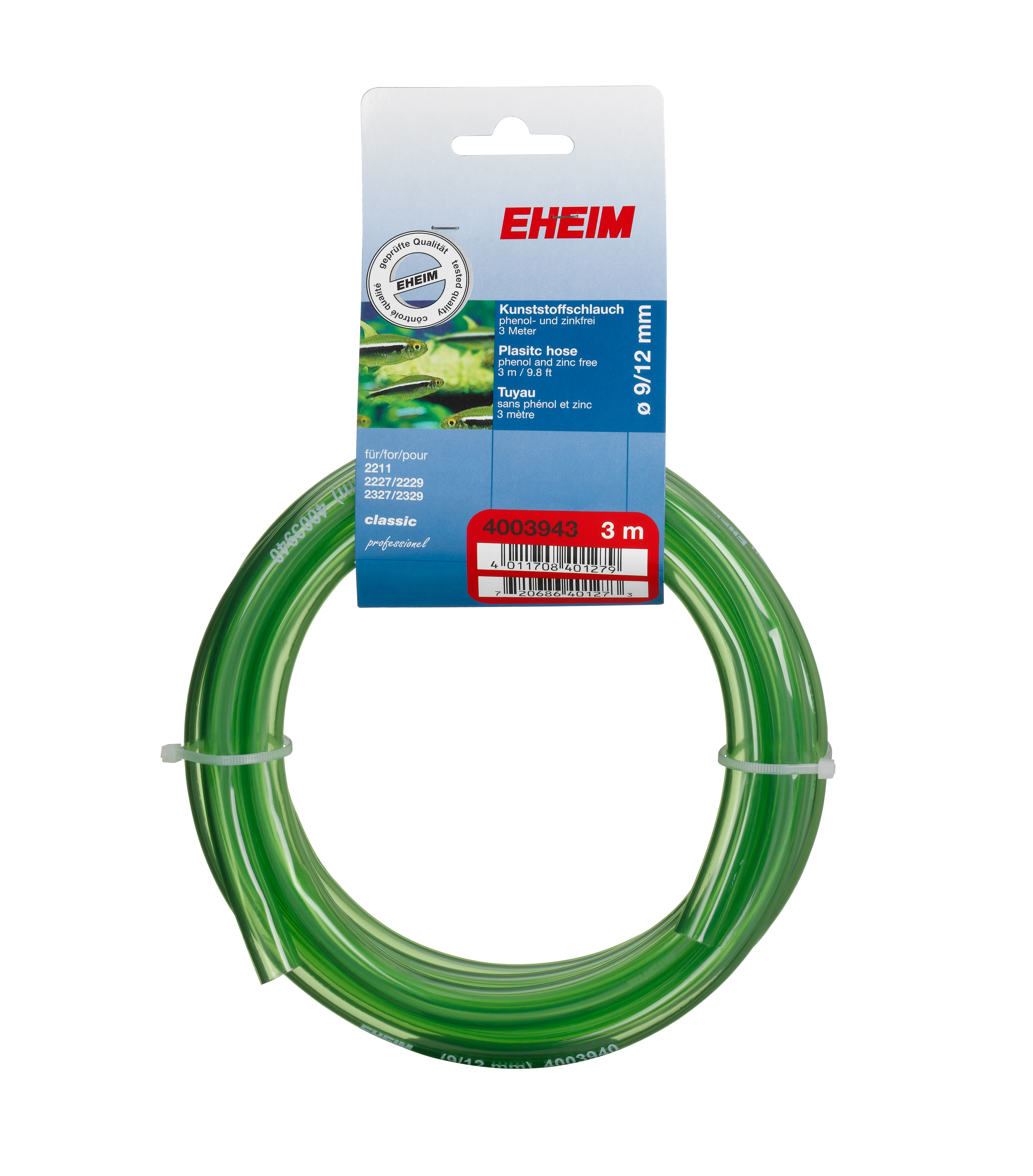 Eheim műanyag tömlő, 3 m, 9/12 mm, zöld